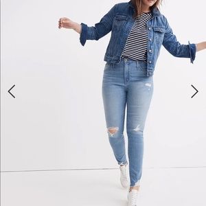 Madewell curvy high rise skinny jeans distressed